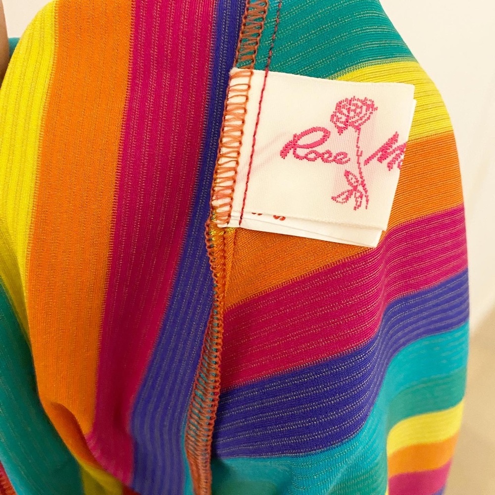 70s Rose Marie Reid rainbow one piece swimsuit Sz Medium - Picture 5 of 5